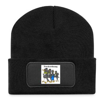 Funny Penguin Cartoon – Tailcoat Order Motif White - Recycled Patch Beanie - black - Front