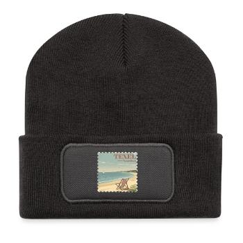 Texel Noordzee - Recycelte Patch Beanie - Dunkelgrau - Vorne