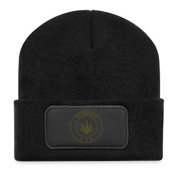 Cannabis - Weed - Legalize - Recycled Patch Beanie - black - Front