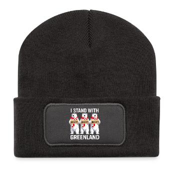 Grönlandisches Eisbären-Trio - Recycelte Patch Beanie - Dunkelgrau - Vorne
