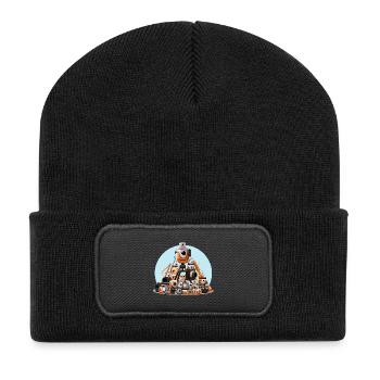 Camera pile illustration - Recycled Patch Beanie - black - Front