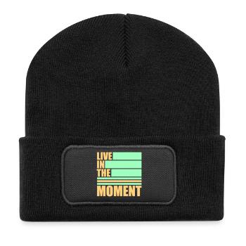 Vivre dans l’instant Pleine conscience de la présence - Beanie recyclé à patch - noir - Devant