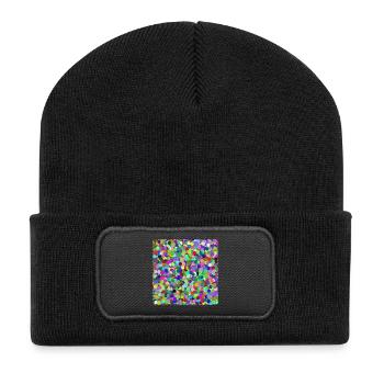 Colorful confetti circles - Recycled Patch Beanie - black - Front