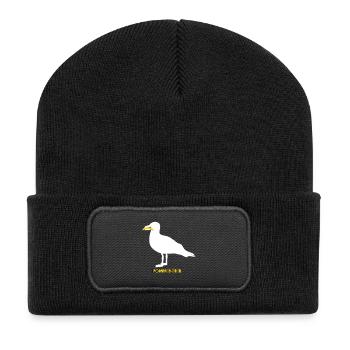 French Fries Thief Seagull - White - Recycled Patch Beanie - black - Front