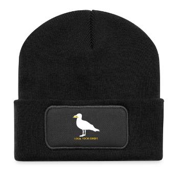 Expert local en cuisine mouette - Blanc - Beanie recyclé à patch - noir - Devant