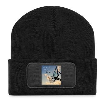 Le ciel, c’est la limite des cerceaux - Beanie recyclé à patch - noir - Devant