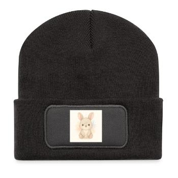 Kindermotiv_Haeschen - Recycelte Patch Beanie - Dunkelgrau - Vorne