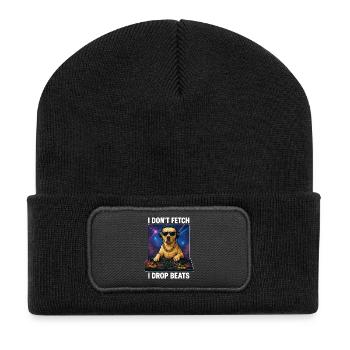 Labrador DJ: I Don't Fetch, I Drop Beats! - Recycled Patch Beanie - black - Front