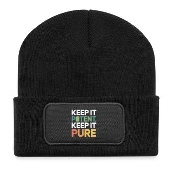 Équipement certifié en pharmacologie clinique - Beanie recyclé à patch - noir - Devant