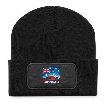 Conception de voyages en Australie - Beanie recyclé à patch - noir - Devant