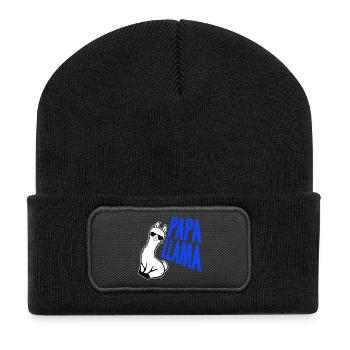 Dad Llama Cool Sunglasses Sitting Funny Animal - Recycled Patch Beanie - black - Front