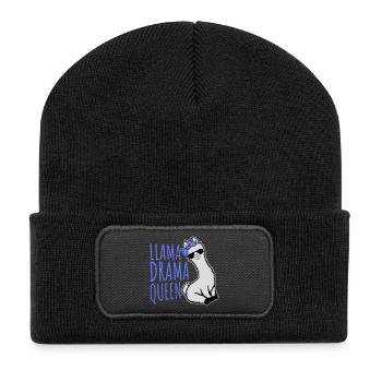 Llama Drama Queen Cool Sunglasses Sitting Funny - Recycled Patch Beanie - black - Front