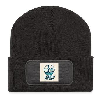 I SUP it – My Way - Recycled Patch Beanie - dark grey - Front