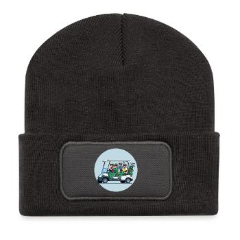 Troupe de golf en voiturette de golf - Beanie recyclé à patch - charbon - Devant