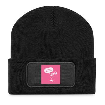 Be a Voice, Not an Echo - Recycelte Patch Beanie - Schwarz - Vorne