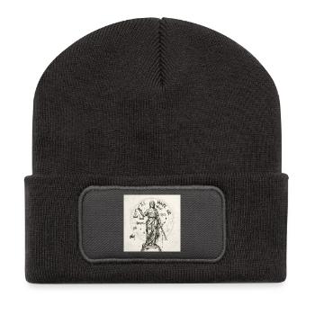 Signe du zodiaque Balance - Beanie recyclé à patch - charbon - Devant