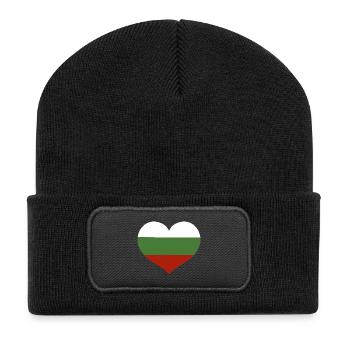 Bulgarian Flag Heart Emblem - Recycled Patch Beanie - black - Front