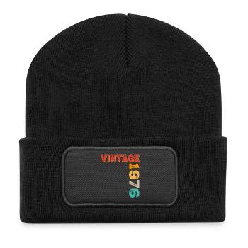 Millésime 1976 - Beanie recyclé à patch - noir - Devant