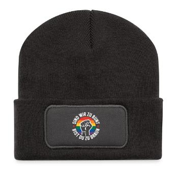 Sommes-nous trop colorés - T-shirt Antifa Pride - Beanie recyclé à patch - charbon - Devant
