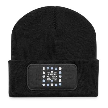 Motif Sœur et Petit Frère - Beanie recyclé à patch - noir - Devant