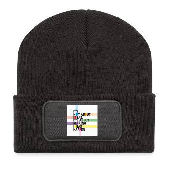 Make Ideas Happen – Creative motivational slogan - Recycled Patch Beanie - dark grey - Front