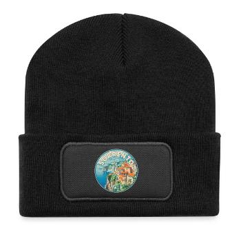 Sorrento Italy Mediterranean Paradise Travel Art - Recycled Patch Beanie - black - Front