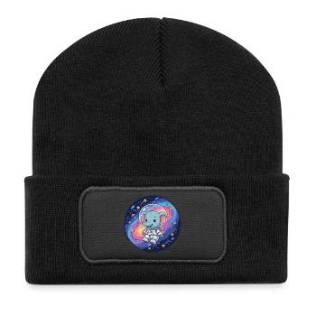 Éléphant spatial dans le casque d’astronaute - Beanie recyclé à patch - noir - Devant