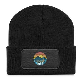 Vintage 1966 - Recycelte Patch Beanie - Schwarz - Vorne