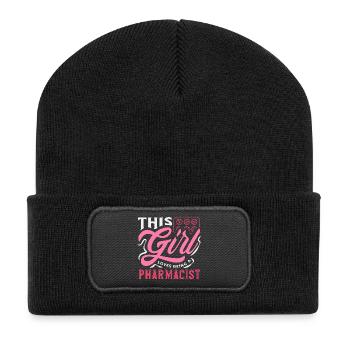 This Girl Loves Being A Pharmacist - Recycled Patch Beanie - black - Front