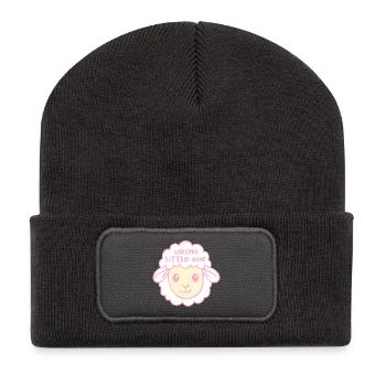 Willkommen Baby-Geburtsschafe - Recycelte Patch Beanie - Dunkelgrau - Vorne
