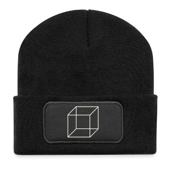Geometric Wire Cube - Recycled Patch Beanie - black - Front