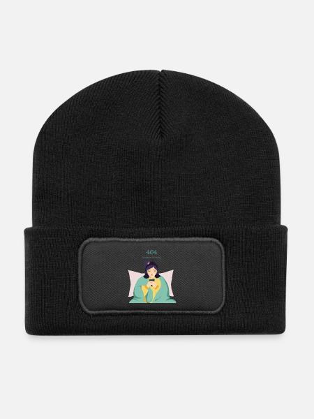404 Motivation fehlt - Recycelte Patch Beanie - Schwarz