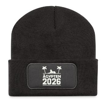 Ägypten 2026 Silhouette - Recycelte Patch Beanie - Dunkelgrau - Vorne