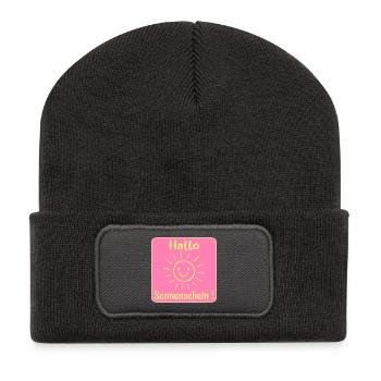 Bonjour rayon de soleil - Beanie recyclé à patch - charbon - Devant