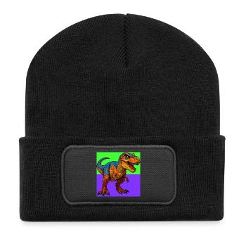 dinosaure - Beanie recyclé à patch - noir - Devant