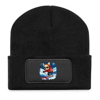 Chihuahua Ski - Beanie recyclé à patch - noir - Devant