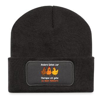 coq d’élevage de volaille drôle de poulet - Beanie recyclé à patch - charbon - Devant