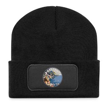 Explore Positano in Italy Mediterranean Paradise - Recycled Patch Beanie - black - Front