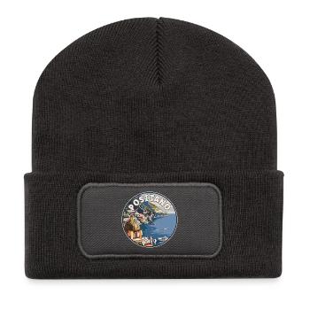 Explorez Positano en Italie Paradis méditerranéen - Beanie recyclé à patch - charbon - Devant