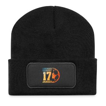 17. Geburtstag Fußball 17 Jahre Junge Jungs - Recycelte Patch Beanie - Schwarz - Vorne