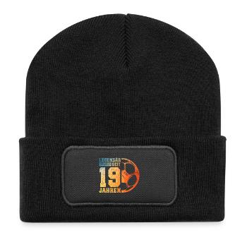 19th Birthday Football 19 Years Young Man - Recycled Patch Beanie - black - Front