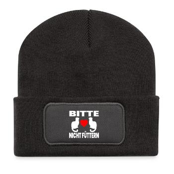félin - Beanie recyclé à patch - charbon - Devant