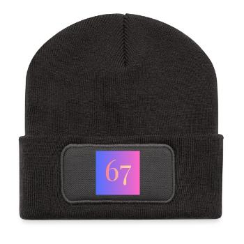 Black_White_Minimal_Modern_Beauty_Fashion_Brand - Recycelte Patch Beanie - Dunkelgrau - Vorne