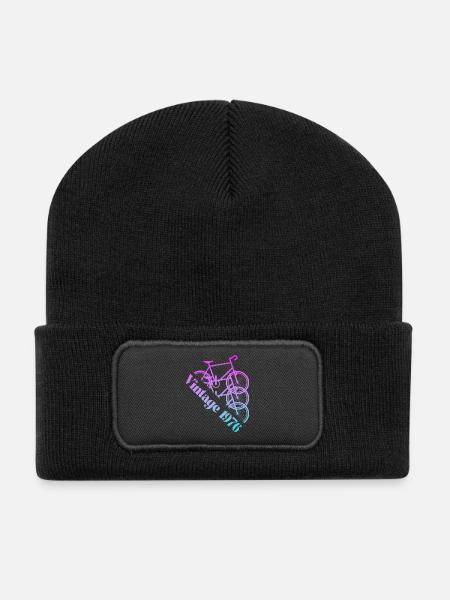 Vintage 1976 - Recycelte Patch Beanie - Schwarz