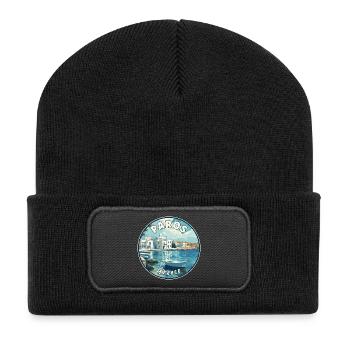 Entdecken Sie Paros im Mittelmeerparadies Griechenlands - Recycelte Patch Beanie - Schwarz - Vorne