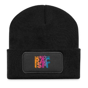 Say No to Racism - Recycelte Patch Beanie - Schwarz - Vorne