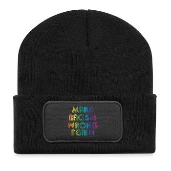 Make Racism Wrong Again - Recycelte Patch Beanie - Schwarz - Vorne