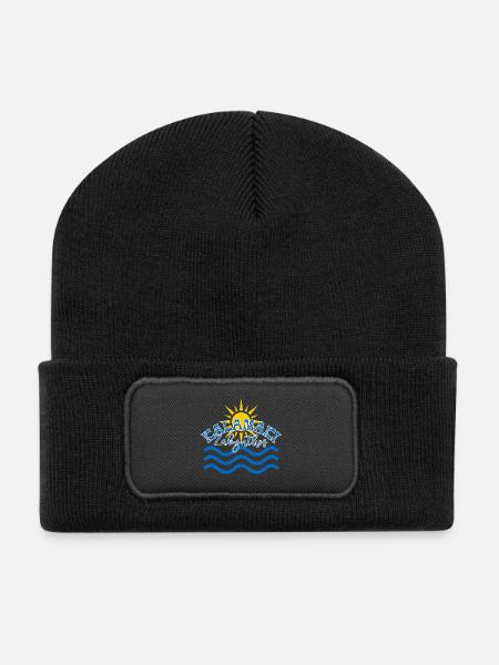 Kalamaki Zakynthos Sun & Waves - Recycled Patch Beanie - black