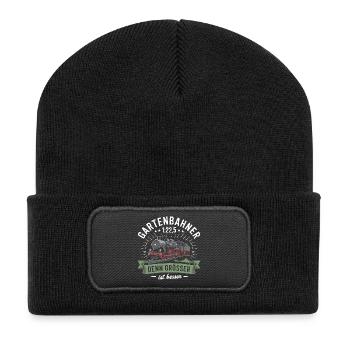 Gartenbahn Eisenbahn Garten Spur G Modelleisenbahn - Recycelte Patch Beanie - Schwarz - Vorne