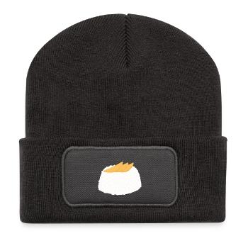 Mango-Klebreis - Recycelte Patch Beanie - Dunkelgrau - Vorne